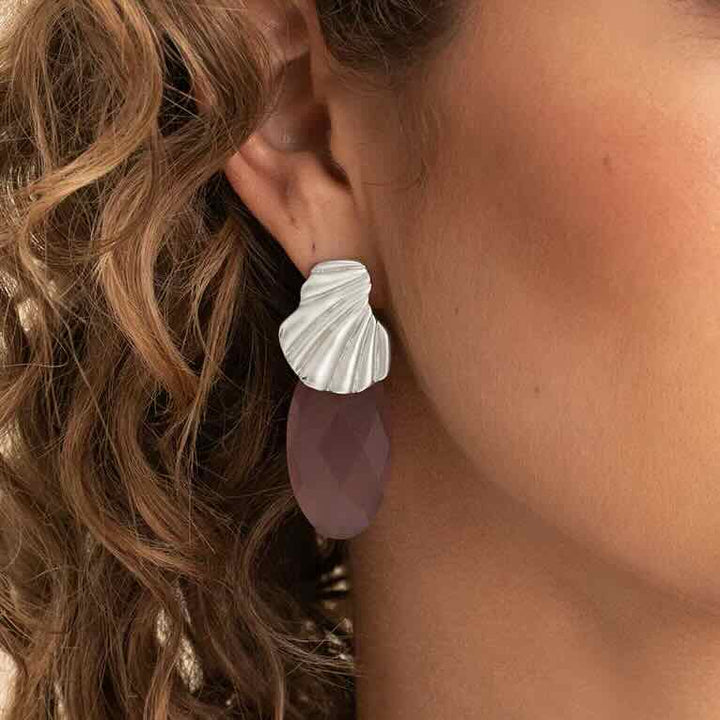 sparkling jewels oorbellen dune push back silver