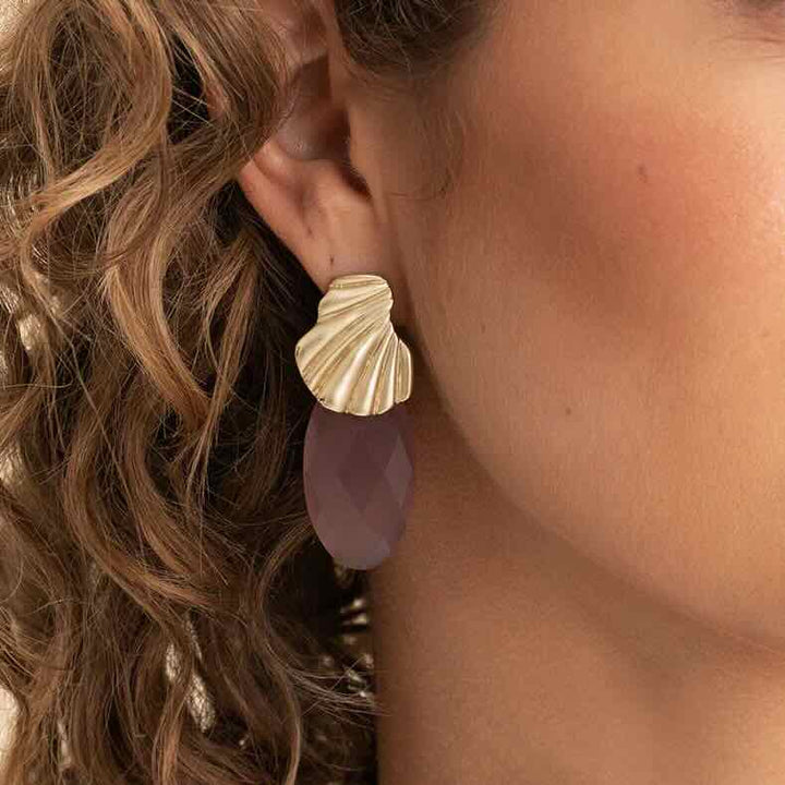 sparkling jewels oorbellen dune push back gold