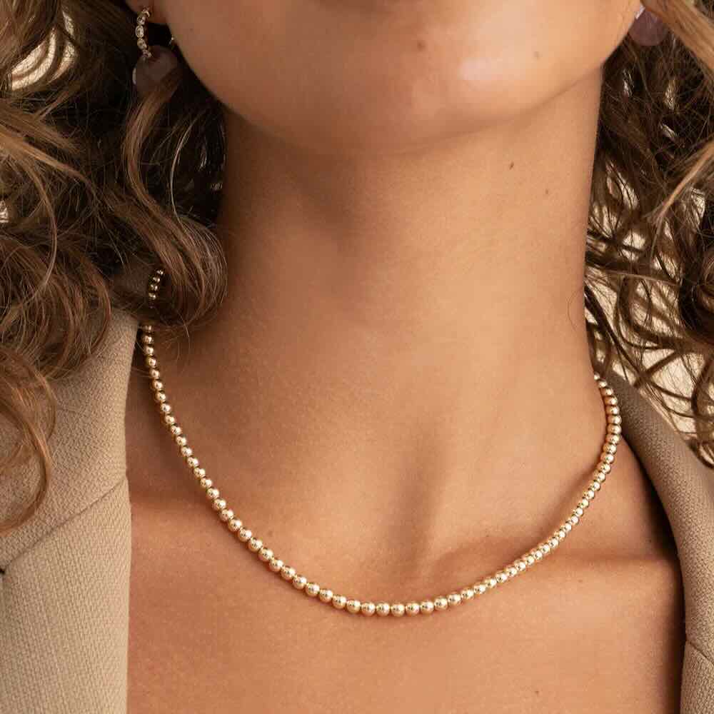 sparkling jewels kralen ketting 4mm