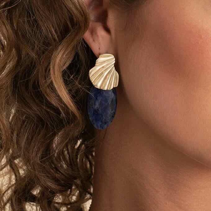 sparkling jewels edelstenen hangers large leaf sodalite