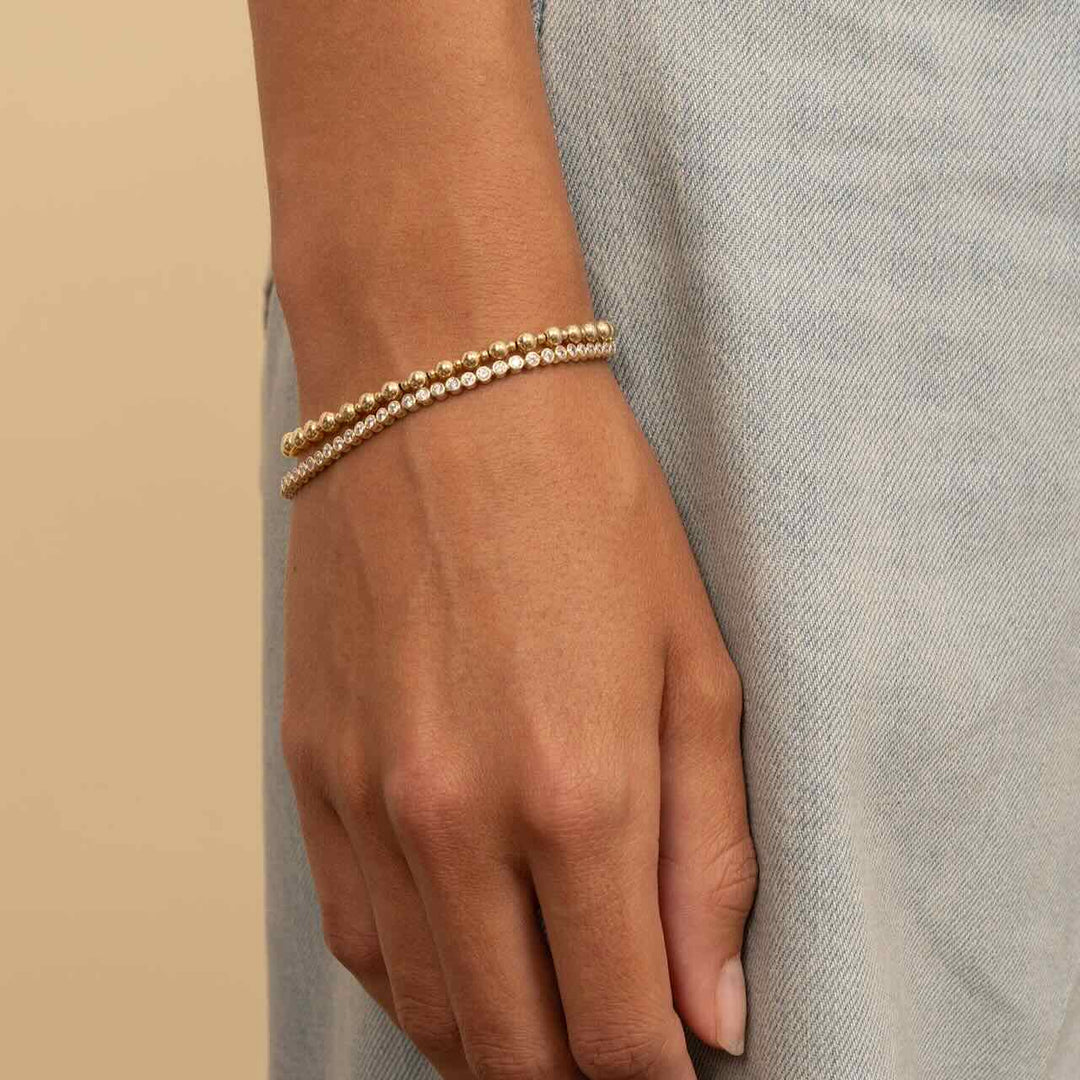 sparkling jewels armband bold mix 4mm en 2mm gold