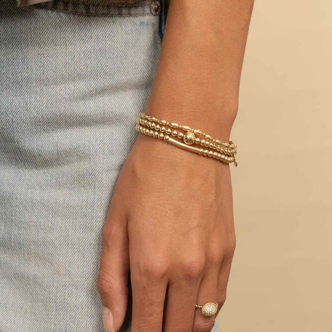 sparkling jewels armband core 8mm en 4mm gold
