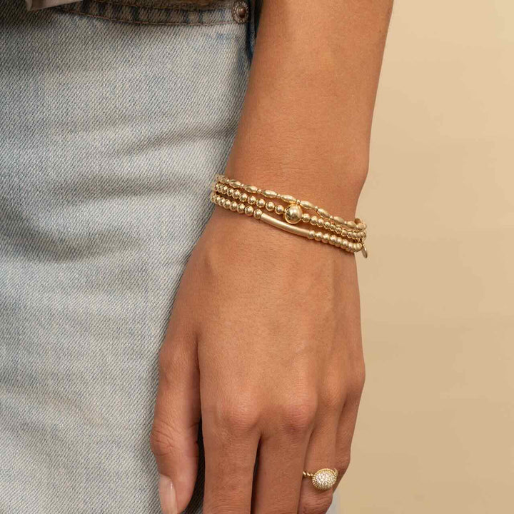 sparkling jewels armband core 8mm en 4mm gold