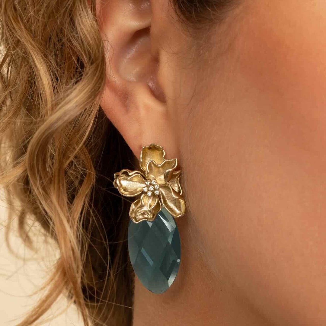 sparkling jewels hangers large leaf turquoise quartz