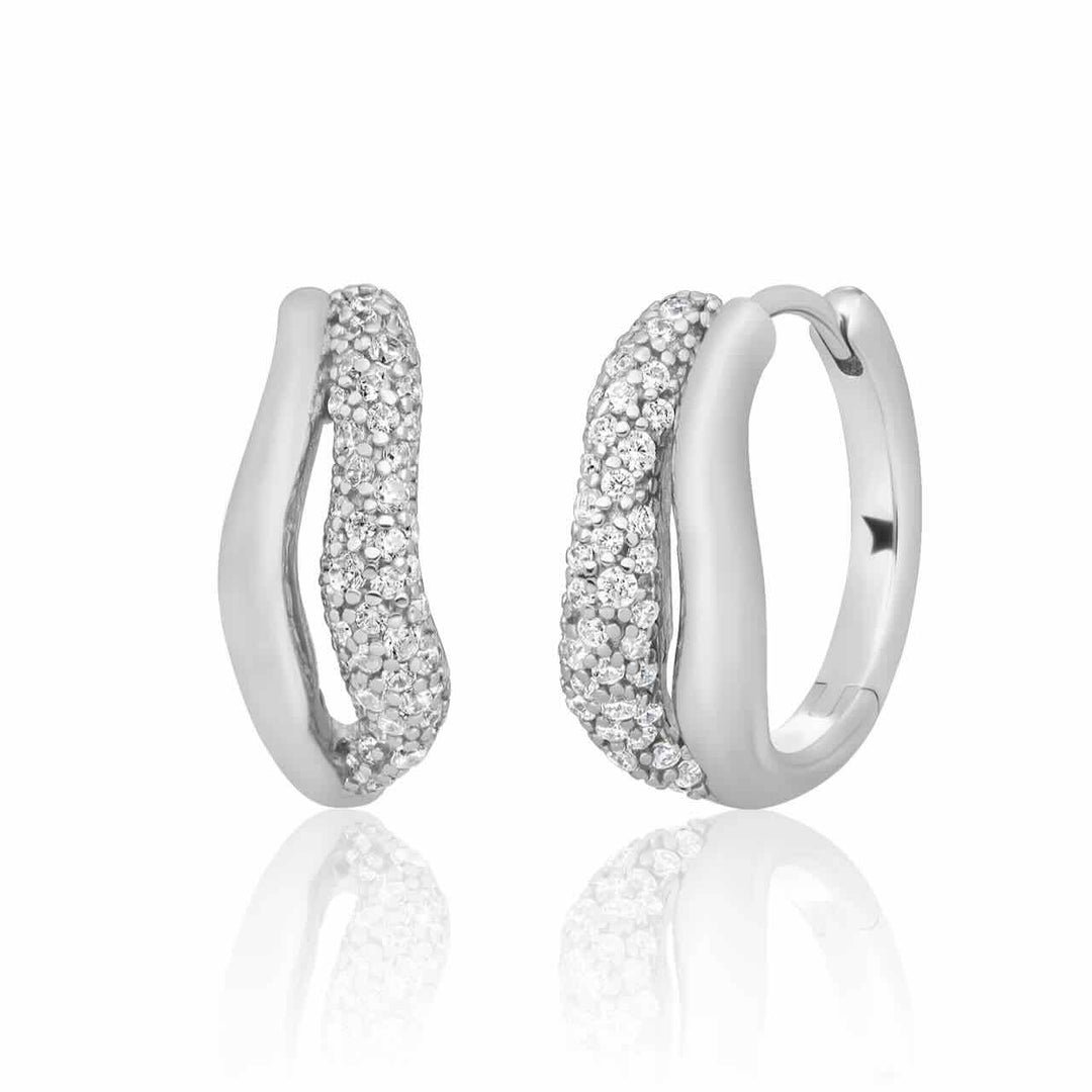 sparkling jewels creolen pave double twirl zirconia silver