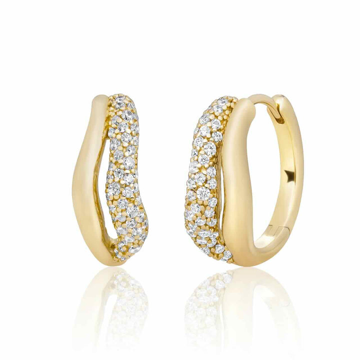 sparkling jewels creolen pave double twirl zirconia gold