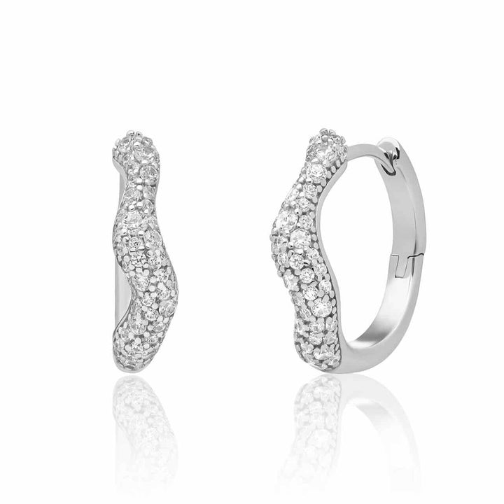 sparkling jewels creolen pave twirl zirconia silver