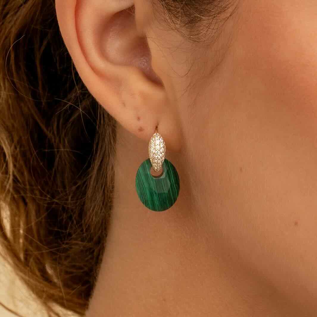 sparkling jewels hangers small oval malachite