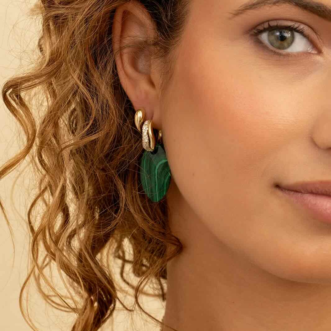 sparkling jewels hangers leaf malachite