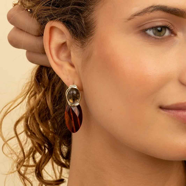 sparkling jewels leaf red tiger eye