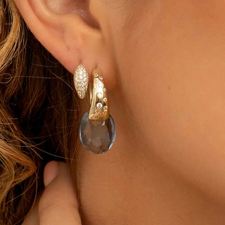 sparkling jewels hangers small oval ice blue quartz
