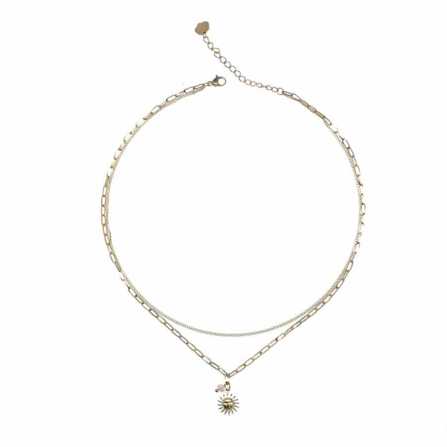 Rose & Camellia ketting sunny pearl