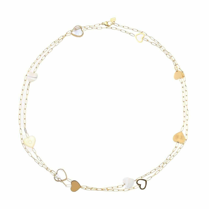 rose & camellia lange ketting hearts and chains