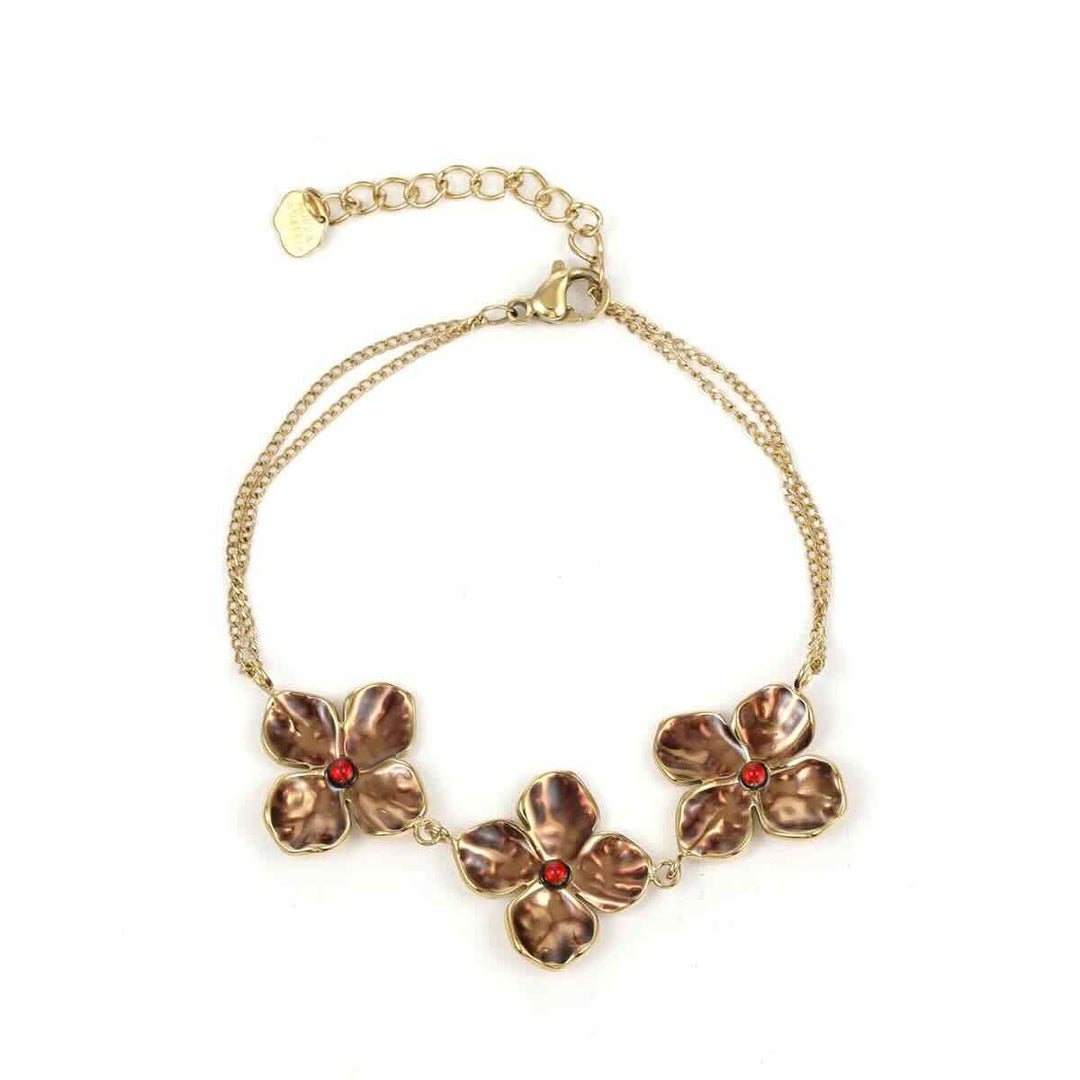 rose & camellia armband burgundy flowers