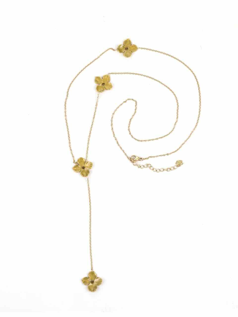 rose & camellia lange ketting green flowers