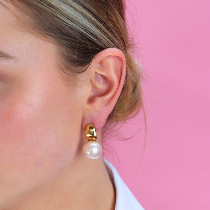 camps & camps oval pearl earrings white