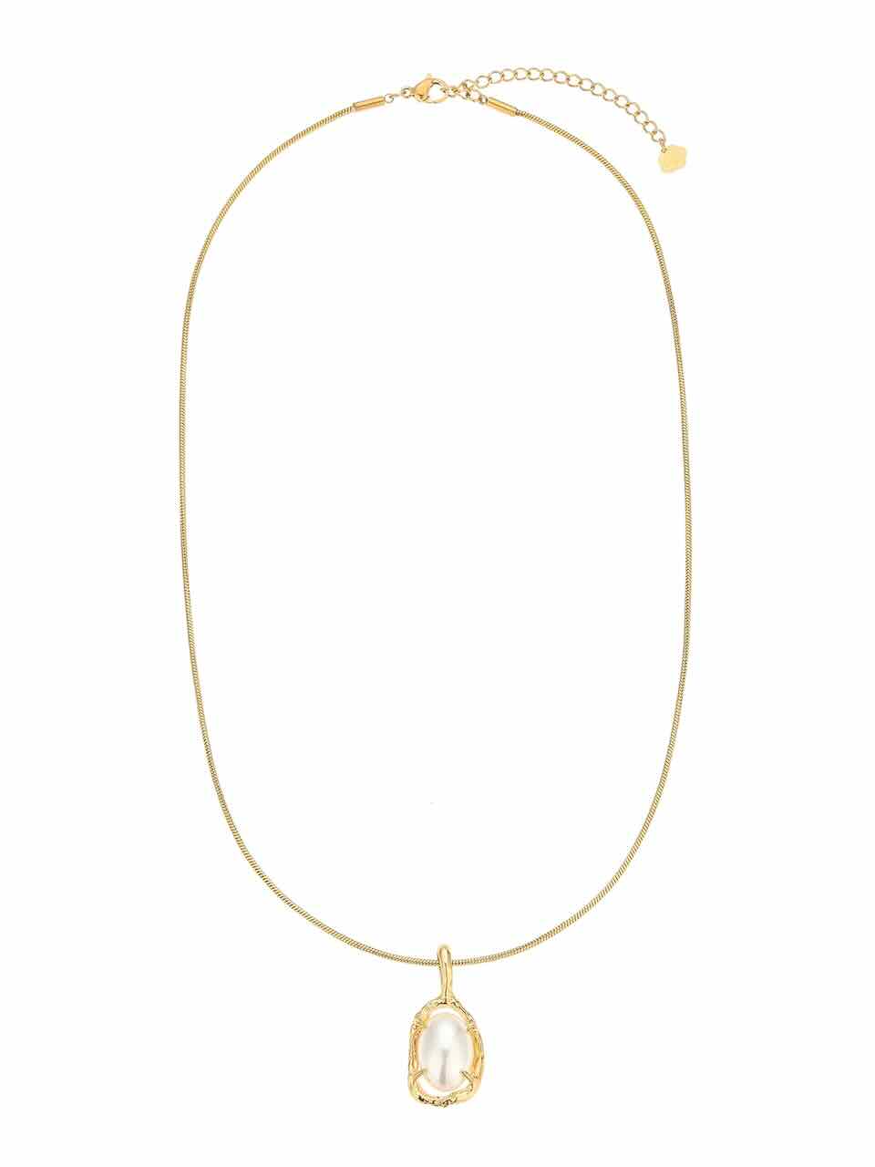 rose & camellia ketting pearl charm