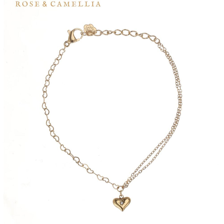 rose & camellia armband stone heart