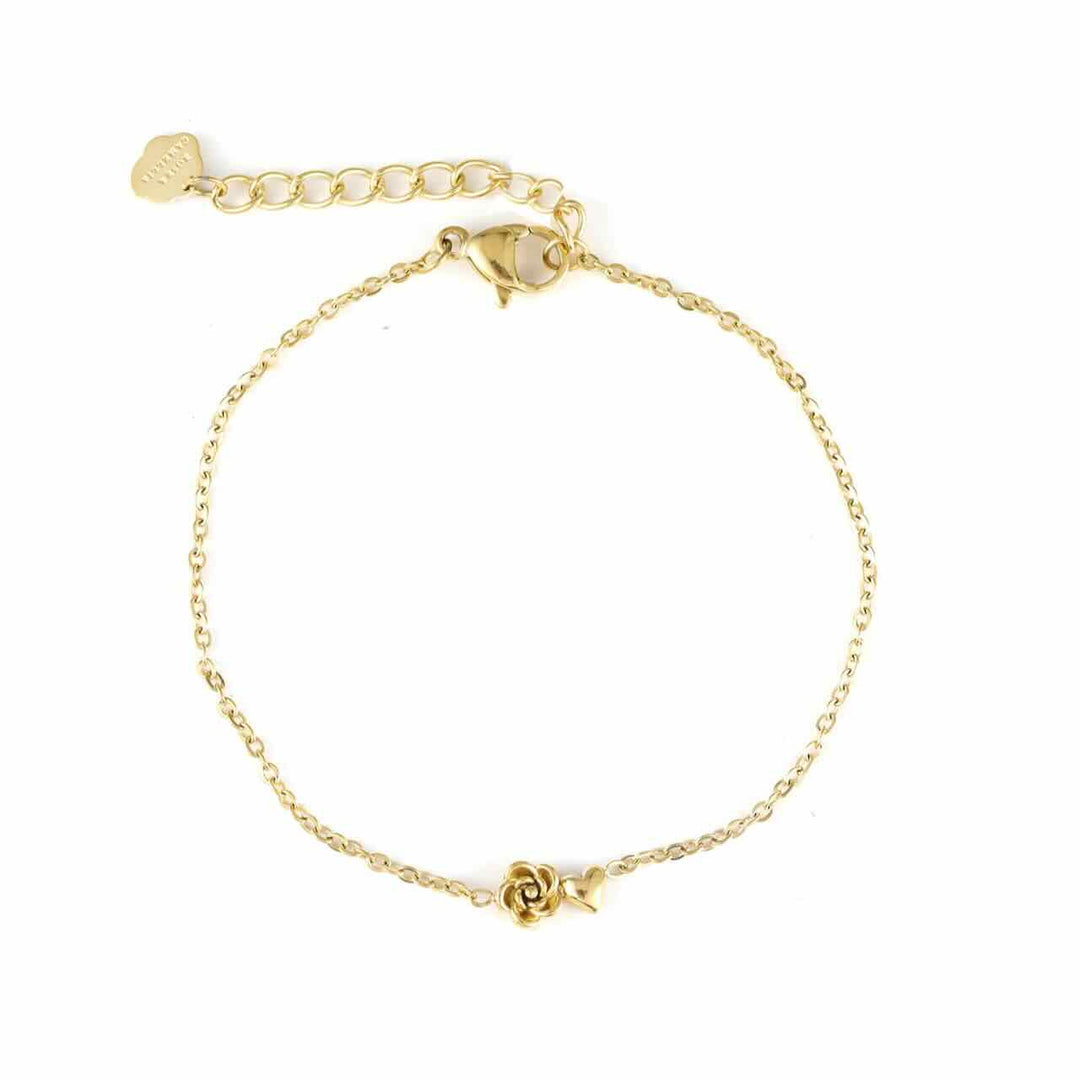 Rose & Camellia armband heart and flower