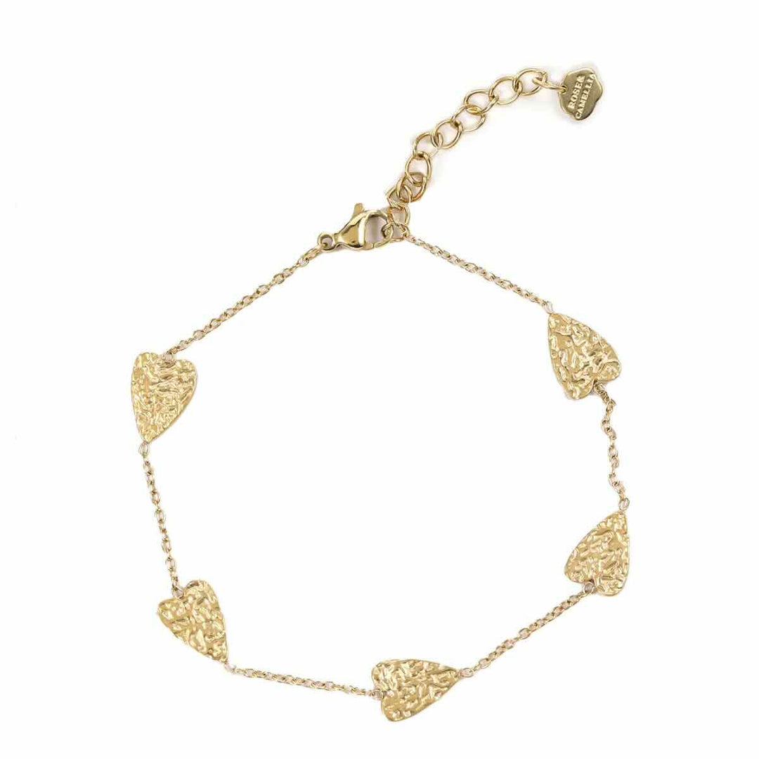 Rose & Camellia armband five hearts