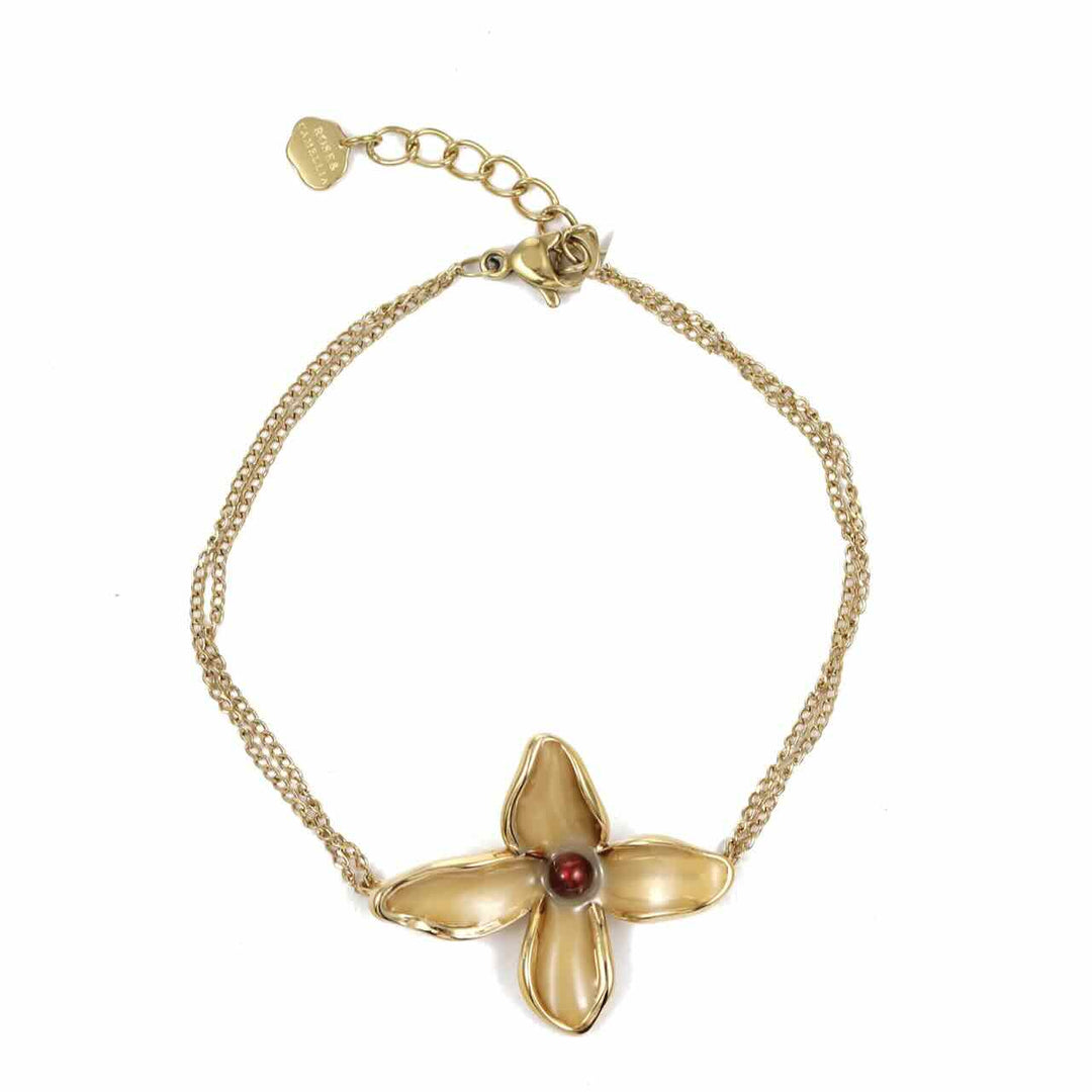 rose & camellia armband brown flower