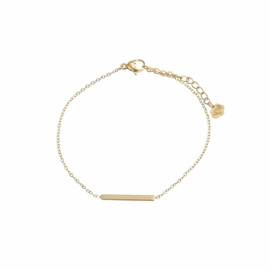 Rose & Camellia armband simple bar