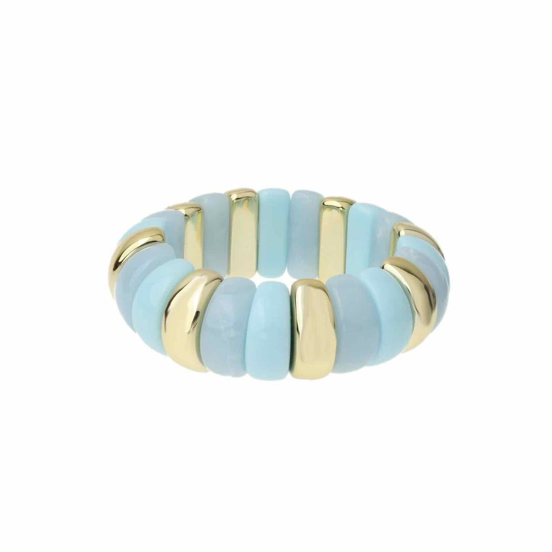 Rose & Camellia armband chunky blue