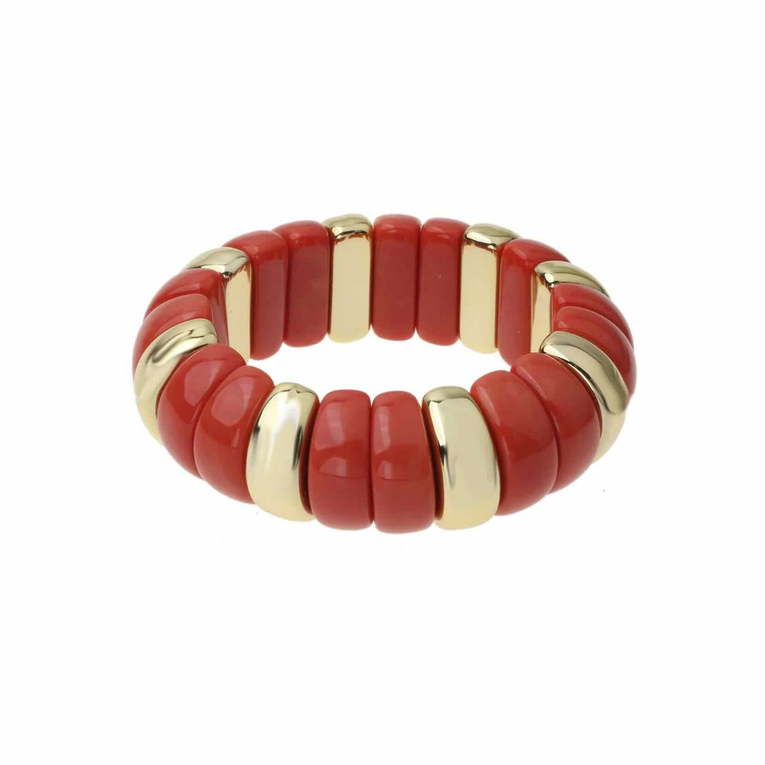 Rose & Camellia armband chunky red