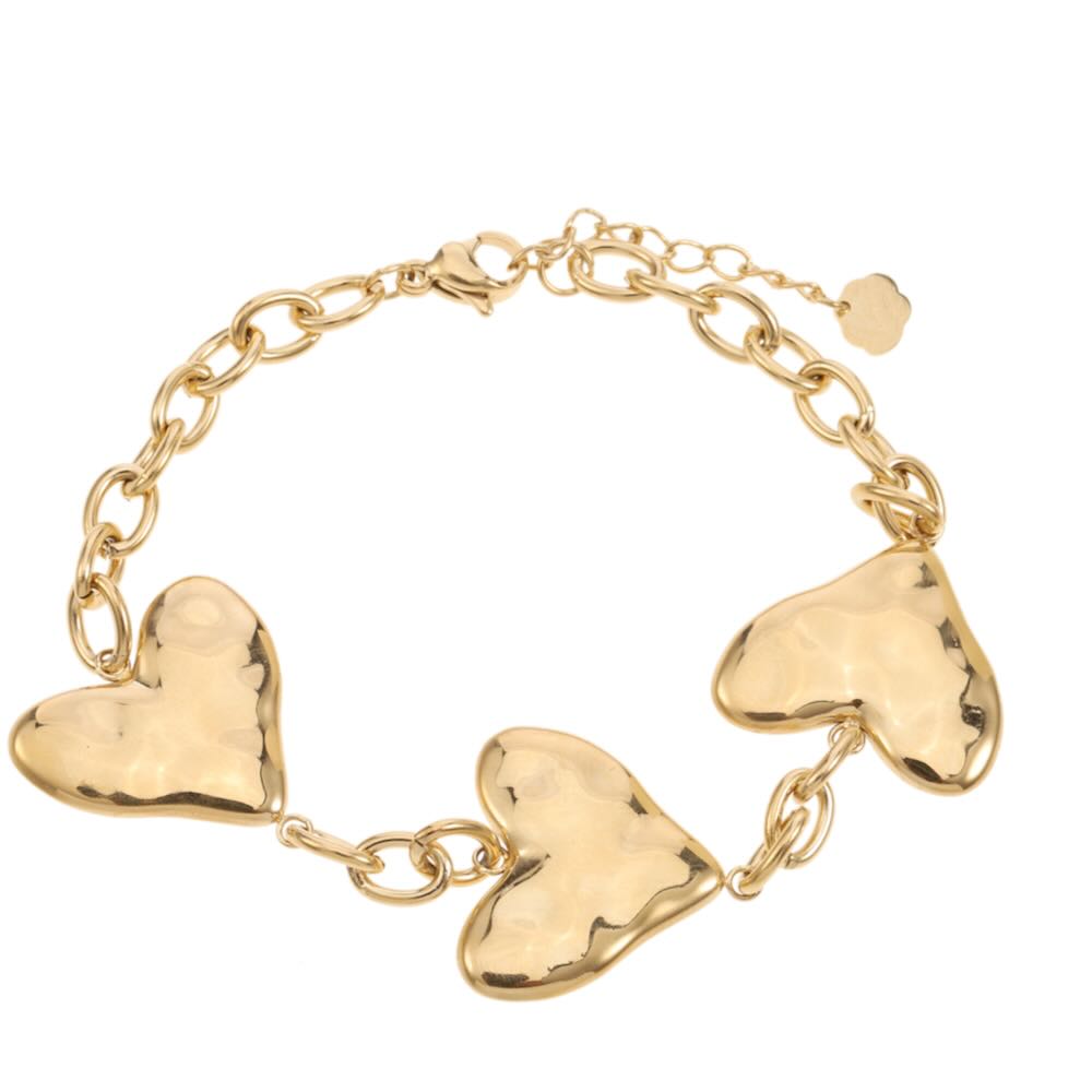 rose & camellia armband three big hearts