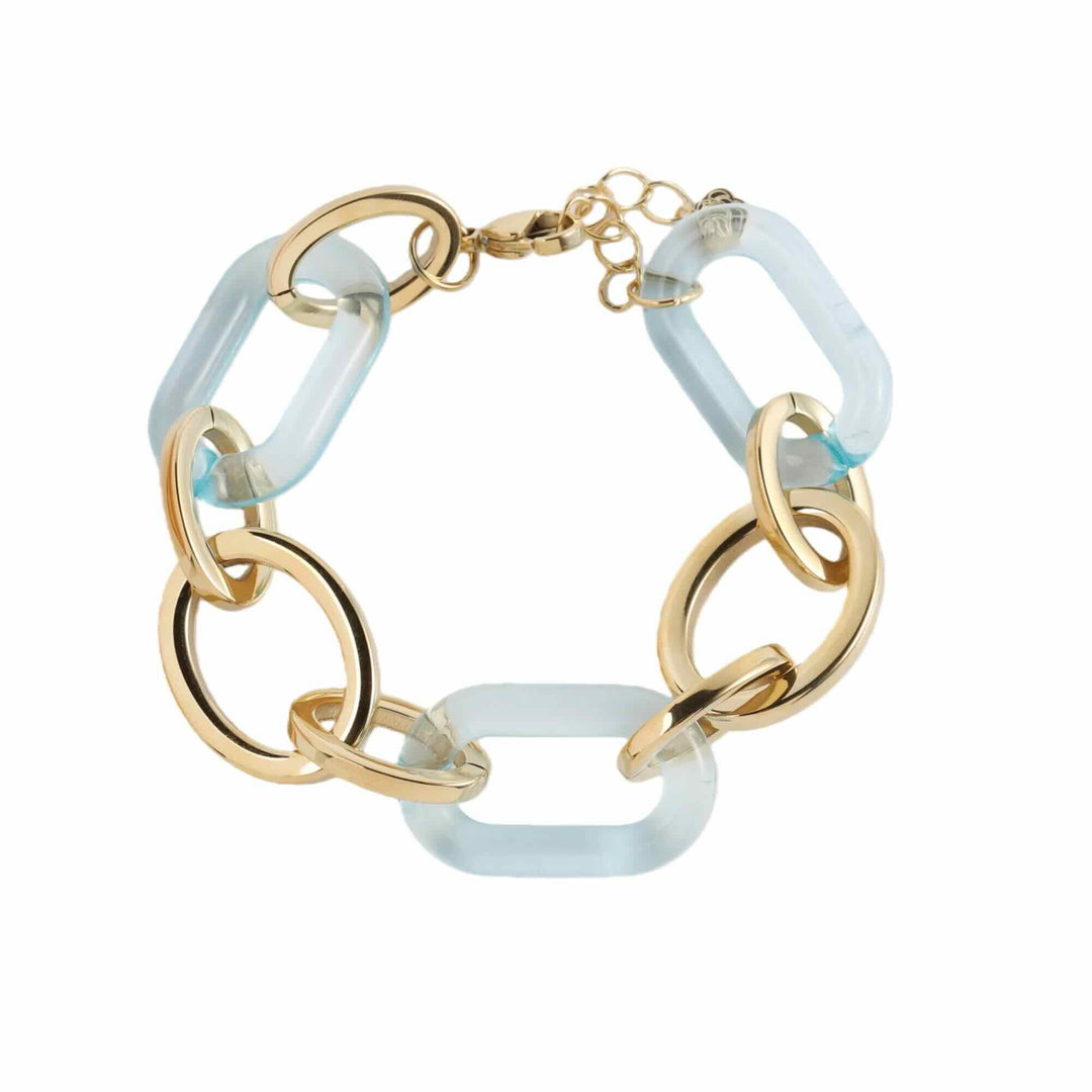 Rose & Camellia double oval light blue