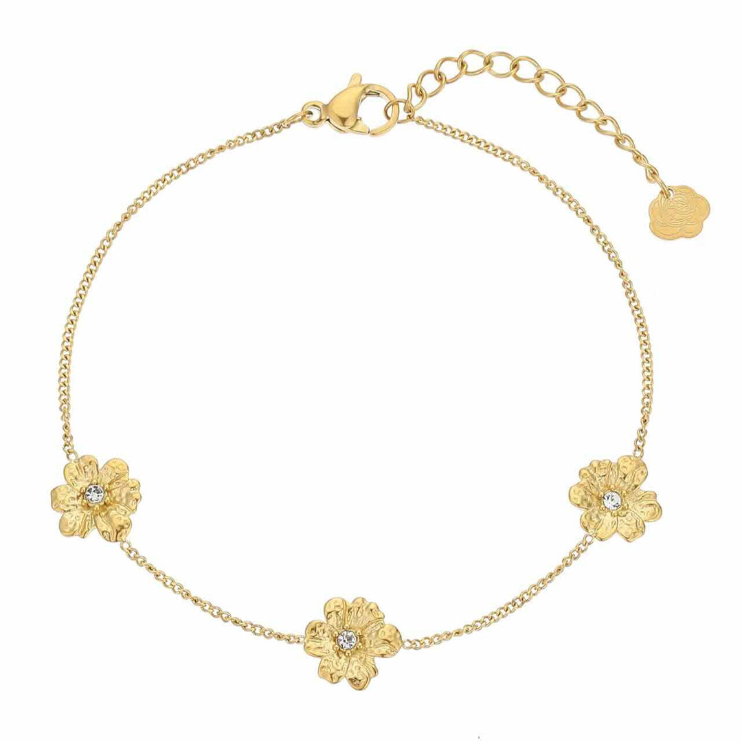 rose & camellia armband three flowers