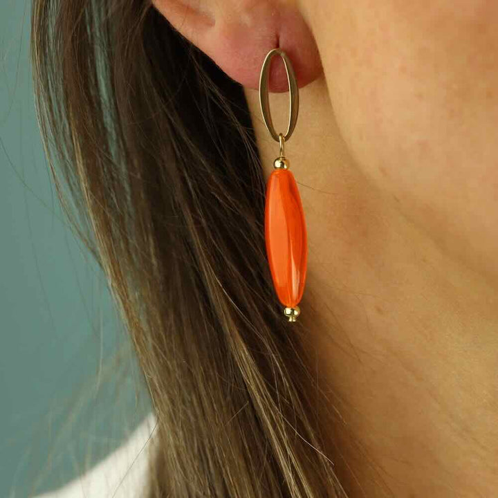 camps & camps oorbellen summer droplet orange