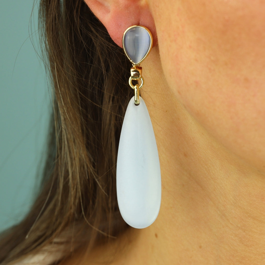 camps & camps oorbellen chique matt droplet blue