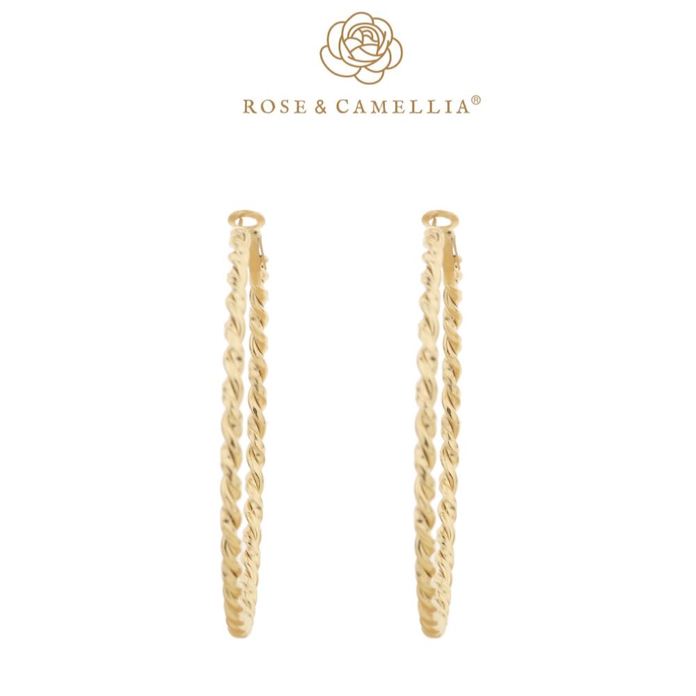 Rose & Camellia swirl hoops 6cm