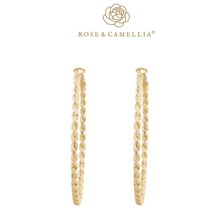 Rose & Camellia swirl hoops 6cm