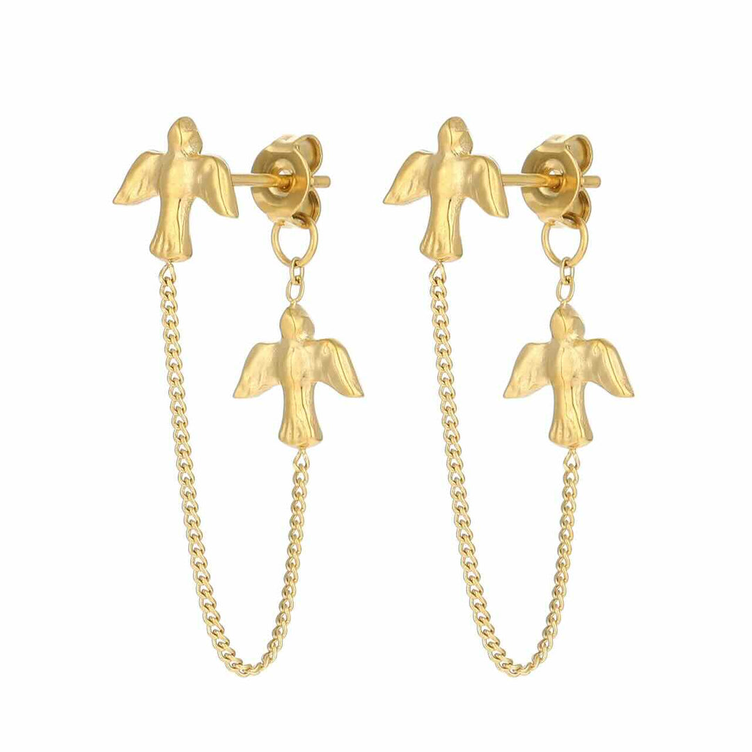 rose & camellia oorbellen birds