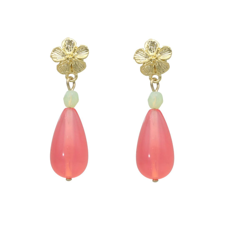 camps & camps oorbellen flower droplet padparasch