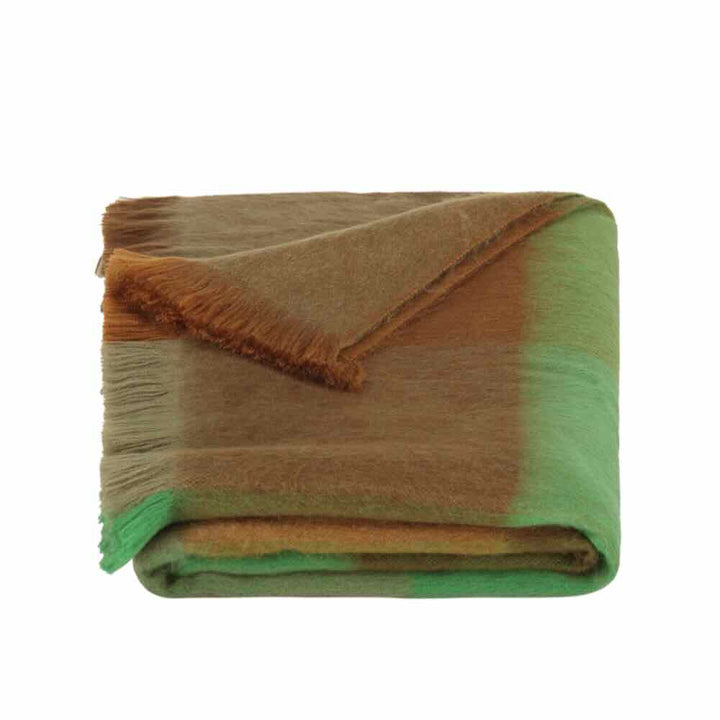 alpaca loca sjaal blocked green,brown, naturels