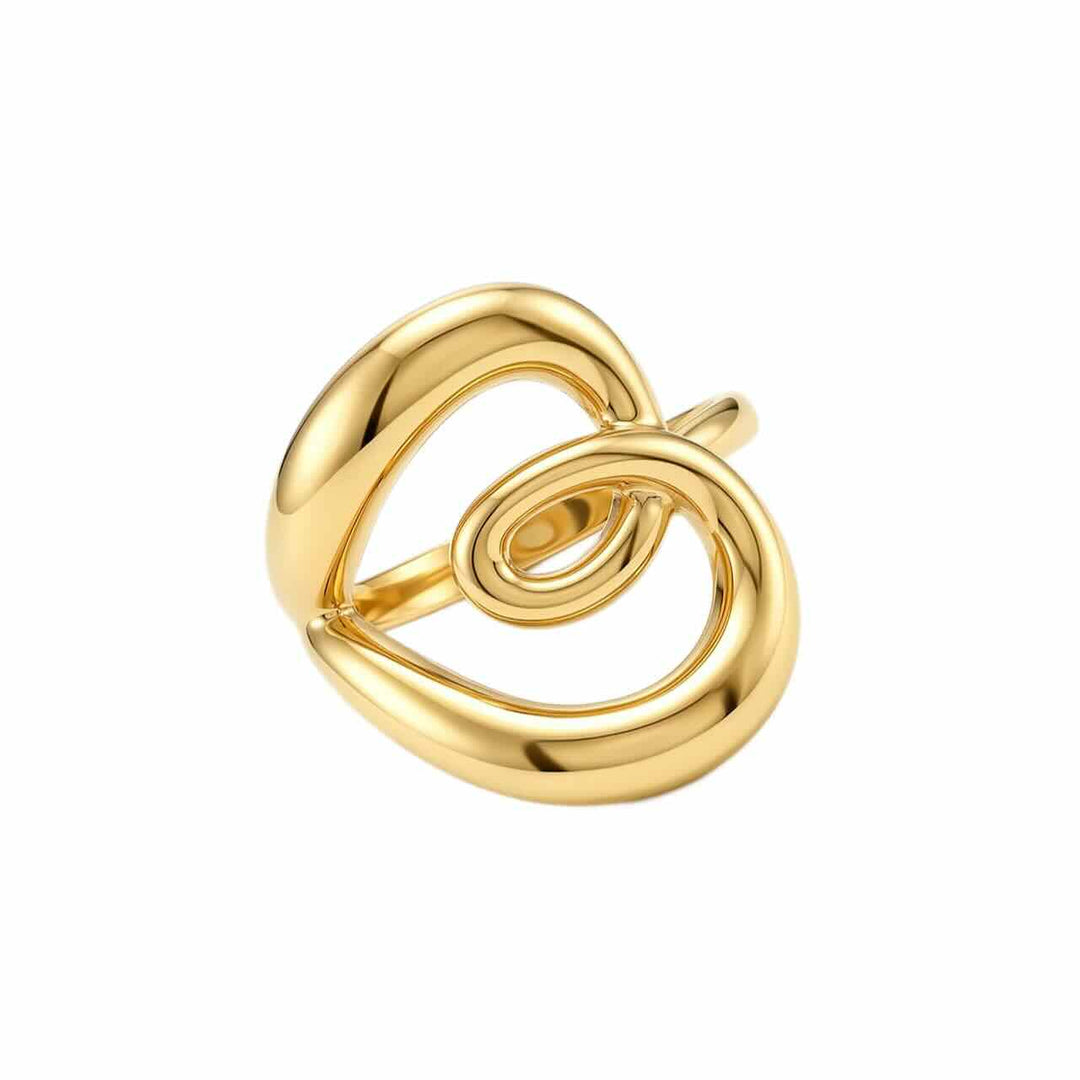 Rose & Camellia ring swirl heart