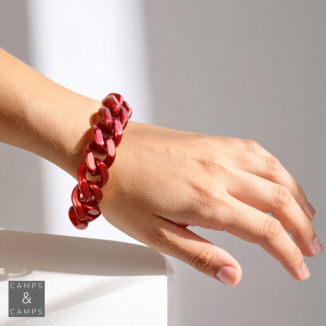 camps & camps armband flat chunky burgundy