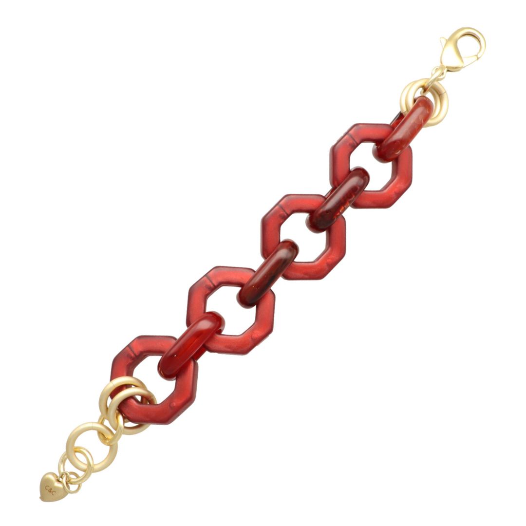 camps & camps armband hexagon bold burgundy
