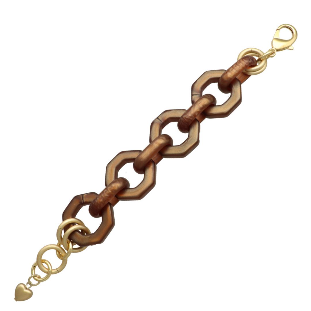 camps & camps armband bold hexagon brown