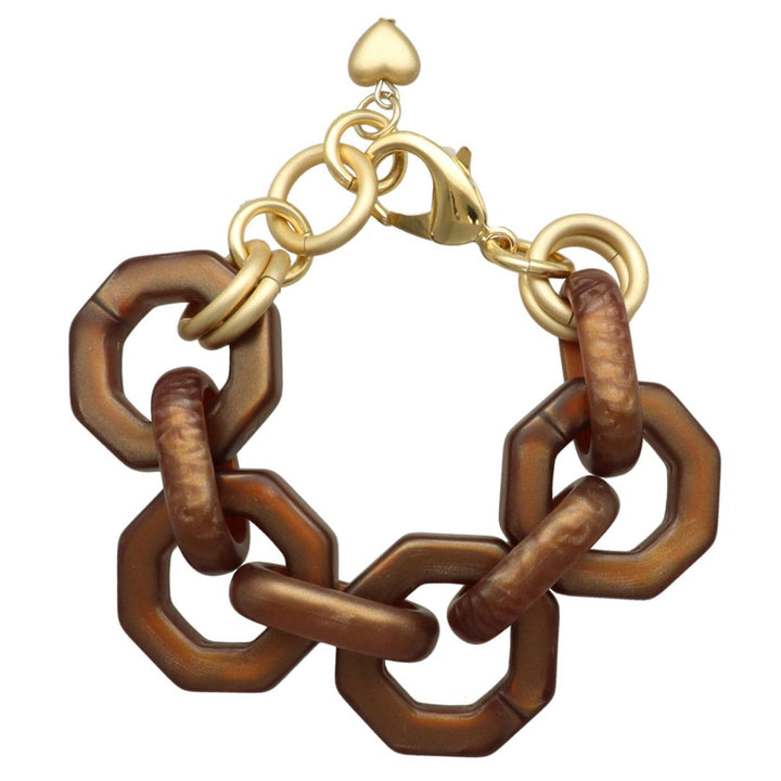 camps & camps armband bold hexagon brown