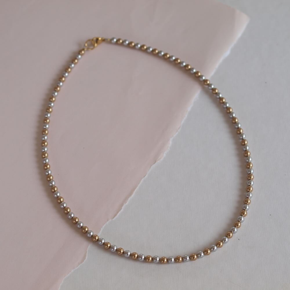 widaro ketting bicolor pearls and crystal (kies je ketting)