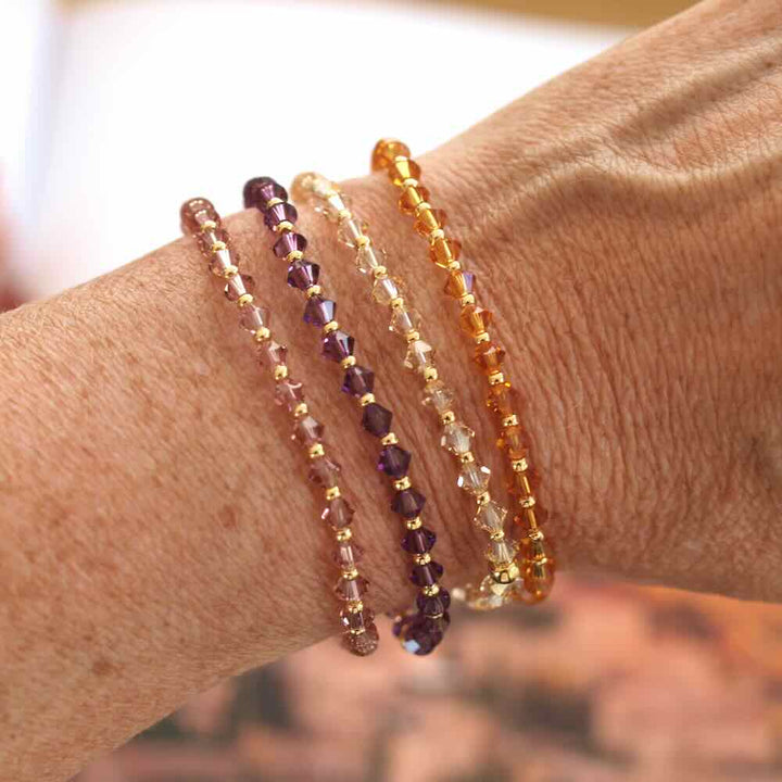 widaro armband swarovski gold purple brown (kies je soort)