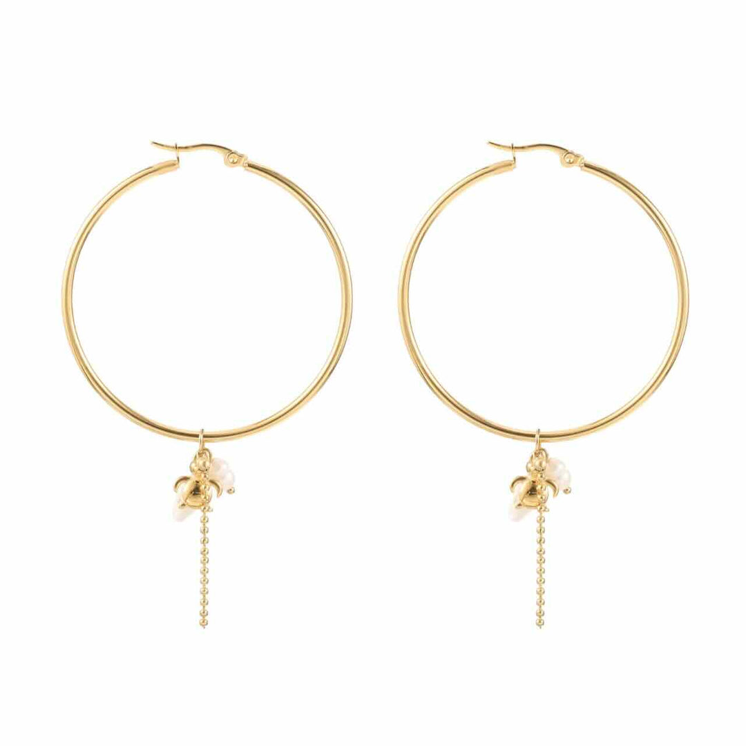 Rose & Camellia oorbellen turtle hoops
