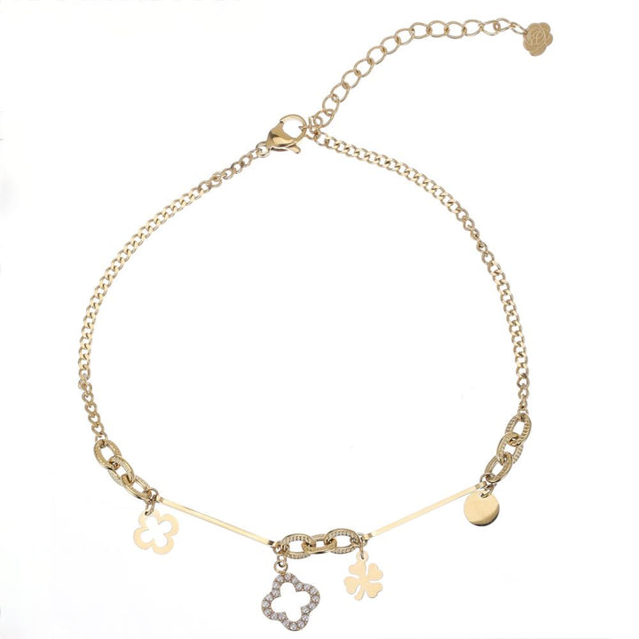Rose & Camellia enkelbandje pearl Clover