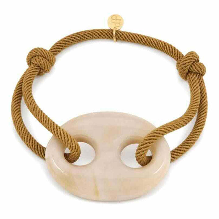 Ellen Beekmans armband opgewerkte bedel oker XL