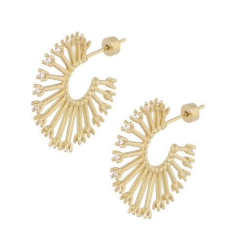 Ellen Beekmans oorbellen golden sun met strass