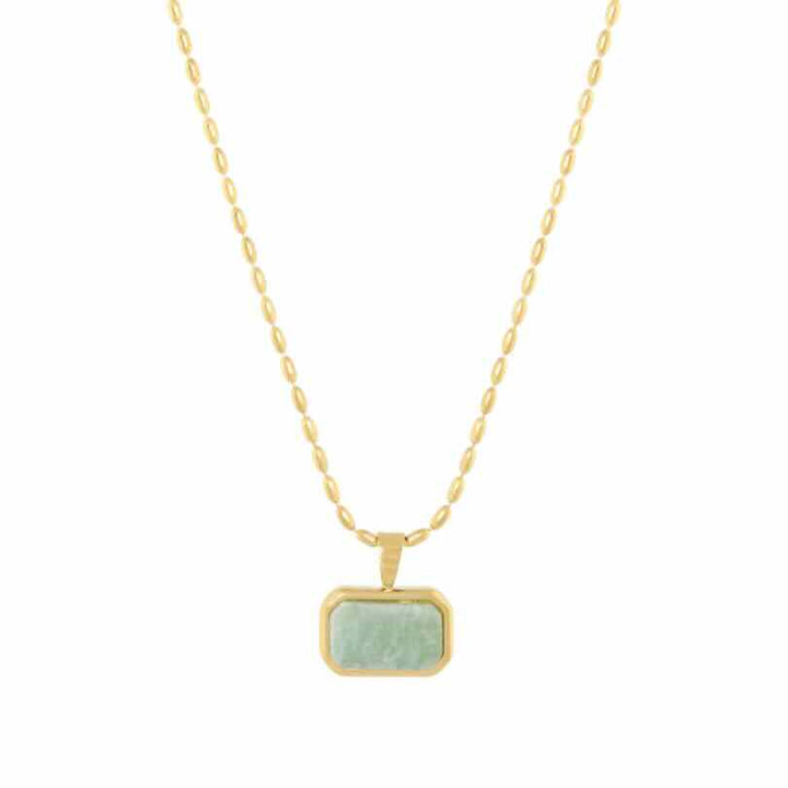 Ellen Beekmans ketting rechthoek hanger met gemstone